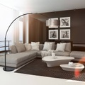 Steinhauer, Bogen-Stehlampe Sparkled Light schwarz/silber