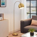 Bogenstehlampe Moisia in Messing