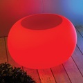 Moree, BUBBLE Outdoor LED Tisch RGB mit Filzauflage rot