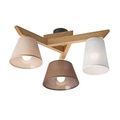 Deckenlampe Suecia dreifl. rund, Eiche natur/Mix