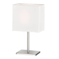 FH LIGHTING, Tischleuchte Kate mit Stoffschirm, nickel/weiß