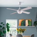 LED-Deckenventilator Raki, weiß, Wendeflügel CCT
