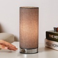 Graue Tischlampe Ronja mit Chromfuß