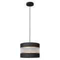 Hängelampe Helen Textilschirm schwarz-gold Ø 25 cm