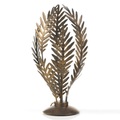 Tischleuchte Felce als Farn in Bronze, Höhe 61 cm