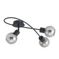 Lindby LED-Deckenlampe Elaina 3fl lang schw. smoke