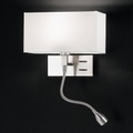 Wandleuchte Emilian mit LED-Leselampe