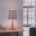 Lucande Elif Tischlampe Filz, konisch Eiche natur
