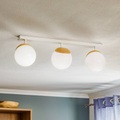 Deckenlampe Sfera 3-flammig direkt lang Glas/Holz