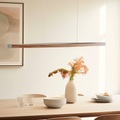 Rothfels Kiera LED-Hängelampe eiche/nickel 118 cm