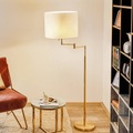 Dimmbare LED-Stehleuchte Lilian mit Chintzschirm