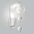 METALLUX, Wandleuchte Bolero, weiße Halterung, weiße Kugeln