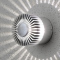 LED-Außenwandlampe Monza Strahlen rund silber 9cm