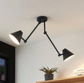 LUCANDE, Lucande Phina Deckenleuchte in Schwarz, 2-flammig