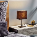 FH LIGHTING, Tischleuchte Kate mit Stoffschirm, schwarz/gold