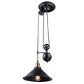 GLOBO LENIUS Hängeleuchte schwarz, altmessing, 2 Rollen, 90-180 cm, höhenverstellbar,
