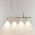 Molto Luce Hängelampe Nuun PD, schwarz/gold, Alu, 4-flg.