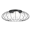 Deckenlampe Kronos, Käfig schwarz, drei Opalkugeln