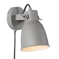 Wandleuchte Adrian mit Kabel und Stecker, grau