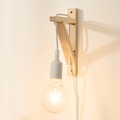 Lucide, Holz-Wandleuchte Fix, Fassung weiß