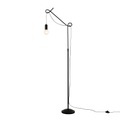 Lucande Jorna Stehlampe in Schwarz, Kabel grau
