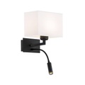 Wandlampe Harry, eckig, schwarz/schwarz/weiß