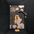LED-Tischlampe Poldina mit Dekor, portabel, gold