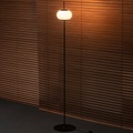 Home - Stehleuchte 170 Cm Matte Schwarz Lackierung Glasschirm Diffusor