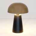 Tischleuchte Fungo, edel designt, schwarz/gold