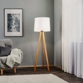 Rothfels Alos Tripod-Stehlampe, Eiche, Chintz weiß