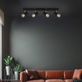 Deckenspot Plek GU10 schwarz/silber vierflammig