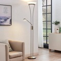 LED-Deckenfluter Amadou m. Leselicht, nickel