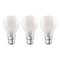 OSRAM LED-Lampe B22d Classic 827 7W 3er-Pack matt