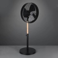 Reality Leuchten, Standventilator Viking, schwarz mit Holzelement