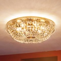 Runde Kristalldeckenleuchte SHERATA, gold 55 cm