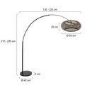 Steinhauer, Bogen-Stehlampe Sparkled Light schwarz
