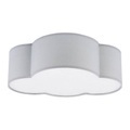 Deckenleuchte Cloud aus Textil, Länge 41 cm, grau