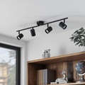 ELC Binola LED-Strahler in Schwarz, vierflammig