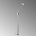 LED-Stehleuchte Lunia, zweiflammig, nickel matt