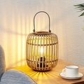 Lindby Canyana Tischlampe aus Rattan, natur