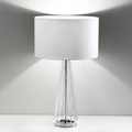 Selene, Tischlampe Costa Rica Schirm weiß, Fuß transparent