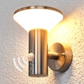 Lampenwelt.com, Bewegungsmelder-Wandleuchte Tiga für außen, LED