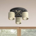Deckenlampe Adeline Rattanschirme 3-fl. rund