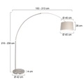 Steinhauer, Bogen-Stehlampe Sparkled Light silber/schlamm