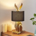 LINDBY, Lindby Lorentina Stoff-Tischlampe, Hase, gold