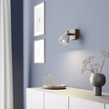 Lindby Mirka LED-Spot aus Holz und Beton