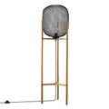 Lindby Djuna Käfig-Stehlampe mit Holzgestell