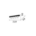 Ideal Lux LED-Deckenlampe Ping Pong schwarz 4-flg., Opalglas