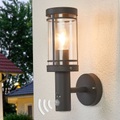 Lampenwelt.com, Außenwandleuchte Djori, dunkelgrau mit Sensor