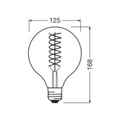 OSRAM LED Vintage 1906, G125, E27, 8,4 W, gold, 824, dim.